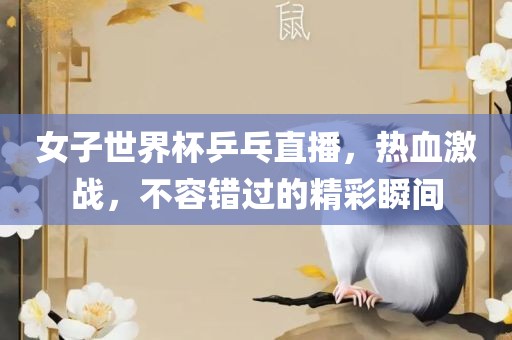 女子世界杯乒乓直播，热血激战，不容错过的精彩瞬间