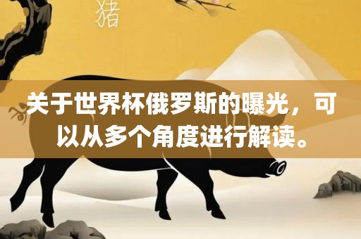 关于世界杯俄罗斯的曝光，可以从多个角度进行解读。洛阳市法福文化传播有限公司