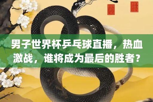 男子世界杯乒乓球直播，热血激战，谁将成为最后的胜者？