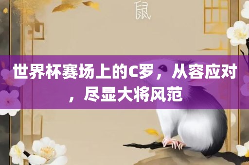 世界杯赛场上的C罗，从容应对，尽显大将风范