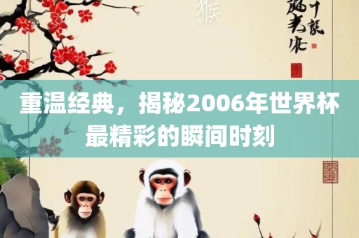 重温经典，揭秘2006年世界杯最精彩的瞬间时刻洛阳市法福文化传播有限公司