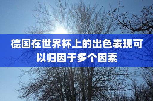 德国在世界杯上的出色表现可以归因于多个因素洛阳市法福文化传播有限公司