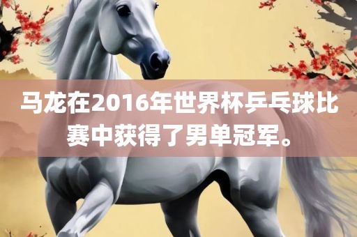 马龙在2016年世界杯乒乓球比赛中获得了男单冠军。洛阳市法福文化传播有限公司