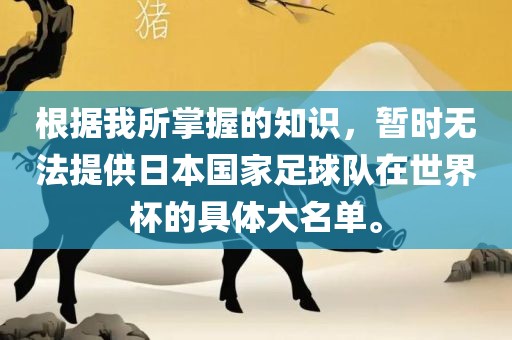 根据我所掌握的知识，暂时无法提供日本国家足球队在世界杯的具体大名单。洛阳市法福文化传播有限公司