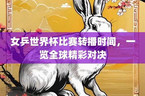 女乒世界杯比赛转播时间，一览全球精彩对决