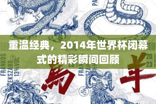 重温经典，2014年世界杯闭幕式的精彩瞬间回顾洛阳市法福文化传播有限公司