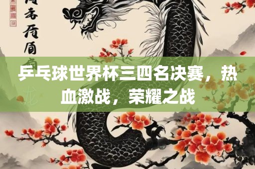 乒乓球世界杯三四名决赛，热血激战，荣耀之战洛阳市法福文化传播有限公司