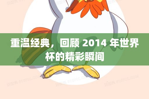 重温经典，回顾 2014 年世界杯的精彩瞬间