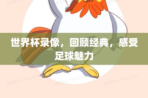 世界杯录像，回顾经典，感受足球魅力
