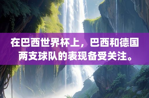 在巴西世界杯上，巴西和德国两支球队的表现备受关注。