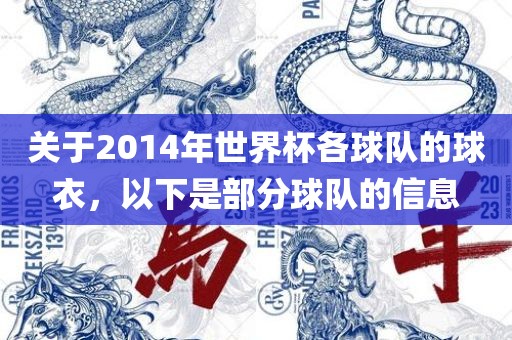 关于2014年世界杯各球队的球衣，以下是部分球队的信息