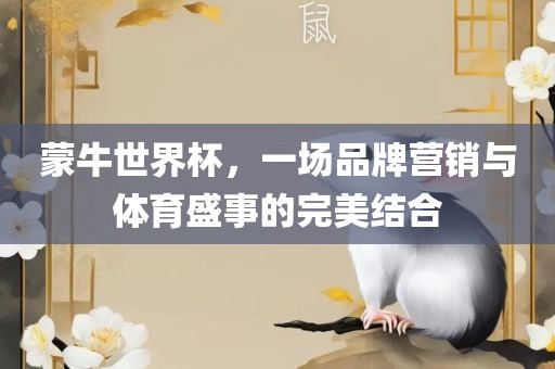 蒙牛世界杯，一场品牌营销与体育盛事的完美结合