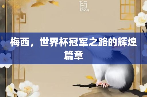 梅西，世界杯冠军之路的辉煌篇章洛阳市法福文化传播有限公司