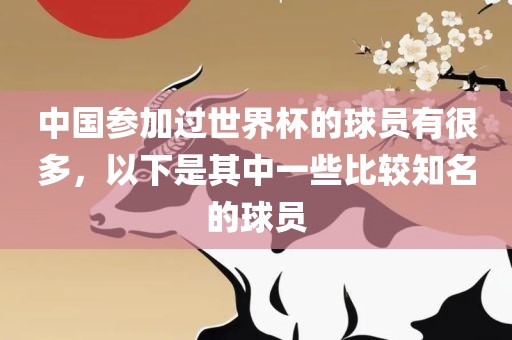 中国参加过世界杯的球员有很多，以下是其中一些比较知名的球员
