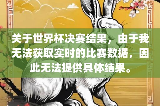 关于世界杯决赛结果，由于我无法获取实时的比赛数据，因此无法提供具体结果。