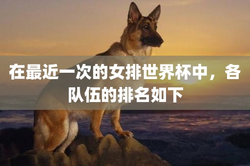 在最近一次的女排世界杯中，各队伍的排名如下