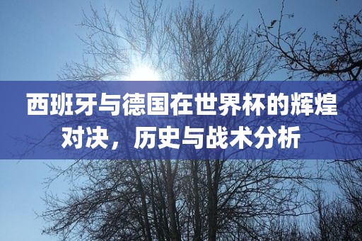西班牙与德国在世界杯的辉煌对决，历史与战术分析