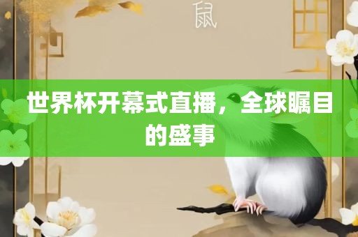 世界杯开幕式直播，全球瞩目的盛事