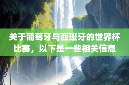 关于葡萄牙与西班牙的世界杯比赛，以下是一些相关信息洛阳市法福文化传播有限公司