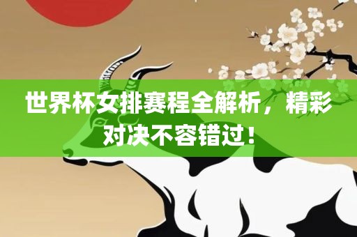 世界杯女排赛程全解析，精彩对决不容错过！