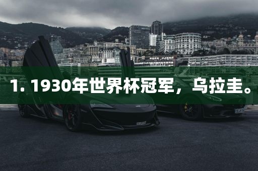 1. 1930年世界杯冠军，乌拉圭。