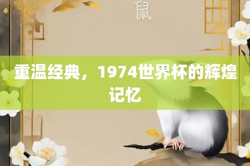 重温经典，1974世界杯的辉煌记忆洛阳市法福文化传播有限公司