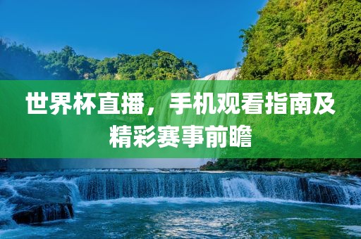 世界杯直播，手机观洛阳市法福文化传播有限公司看指南及精彩赛事前瞻