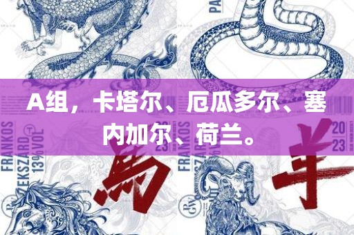A组，卡塔尔、厄瓜多尔、塞内加尔、荷兰。
