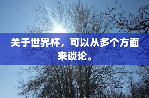 关于世界杯，可以从多个方面来谈论洛阳市法福文化传播有限公司。
