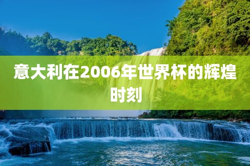 意大利在2006年世界杯的辉煌时刻洛阳市法福文化传播有限公司