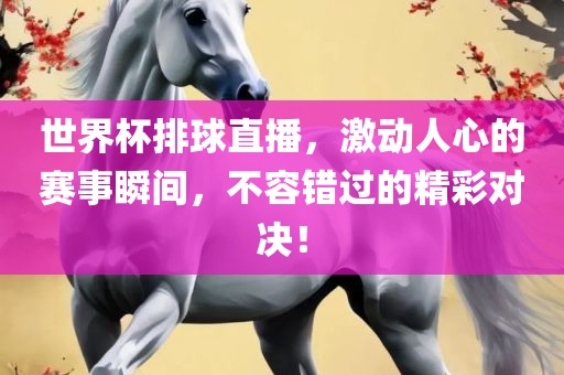 世界杯排球直播，激动人心的赛事瞬间，不容错过的精彩对决！洛阳市法福文化传播有限公司