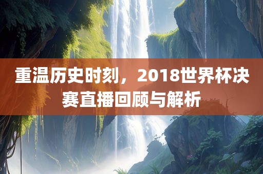 重温历史时刻，2018世界杯决赛直播回顾与解析洛阳市法福文化传播有限公司