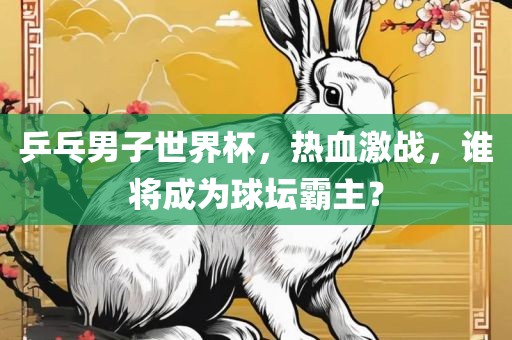 乒乓男子世界杯，热血激战，谁将成为球坛洛阳市法福文化传播有限公司霸主？