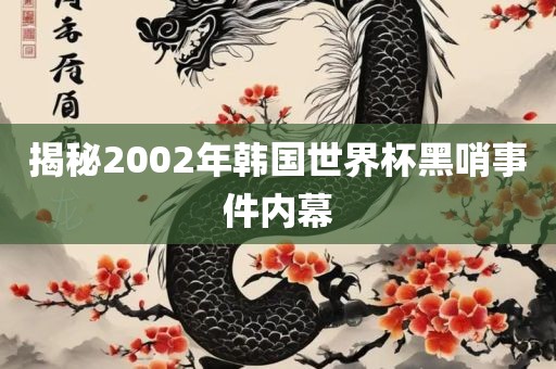 揭秘2002年韩国世界杯黑哨事件内幕洛阳市法福文化传播有限公司