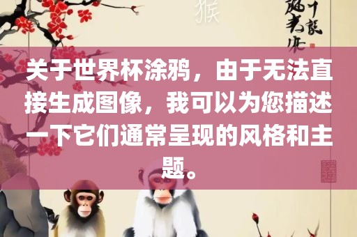 关于世界杯涂鸦，由于无法直接生成图像，我可以为您描述一下它们通常呈现的风格和主题。洛阳市法福文化传播有限公司