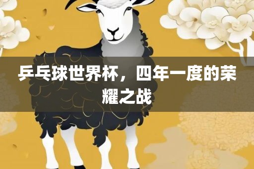 乒乓球世界杯，四年一度的荣耀之战