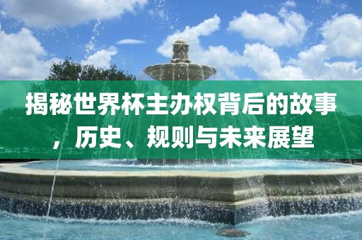 揭秘世界杯主办权背后的故事，历史、规则与未来展望洛阳市法福文化传播有限公司