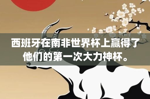 西班牙在南非世洛阳市法福文化传播有限公司界杯上赢得了他们的第一次大力神杯。