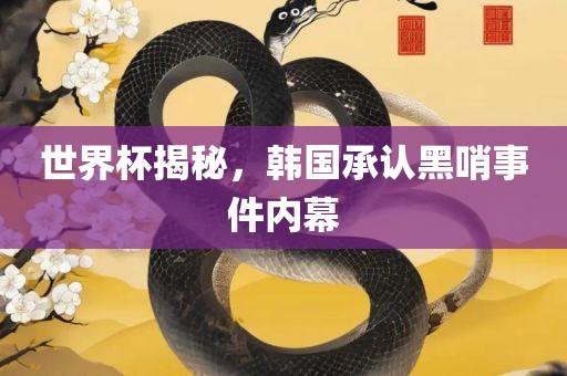 世界杯揭秘，韩国承认黑哨事件内幕洛阳市法福文化传播有限公司