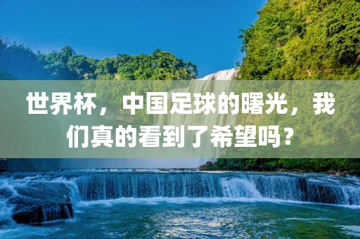 世界杯，中国足球的曙光，我们真的看到了希望吗？洛阳市法福文化传播有限公司