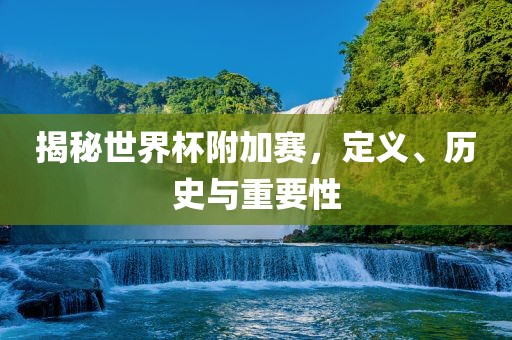 揭秘世界杯附加赛，定义、历史与重要性