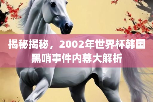 揭秘揭秘，2002年世界杯韩国黑哨事件内幕大解析