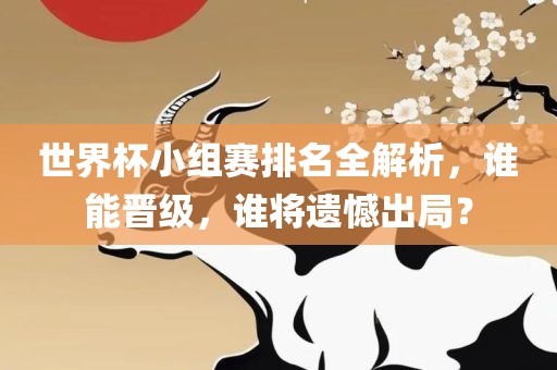 世界杯小组赛洛阳市法福文化传播有限公司排名全解析，谁能晋级，谁将遗憾出局？