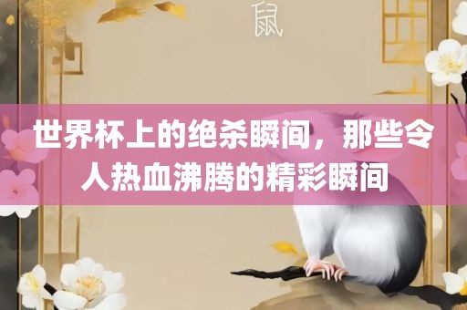 世界杯上的绝杀瞬间，那些令人热血沸腾的精彩瞬间洛阳市法福文化传播有限公司