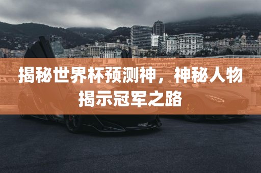 揭秘世界杯预测神，神秘人物揭示冠军之路洛阳市法福文化传播有限公司