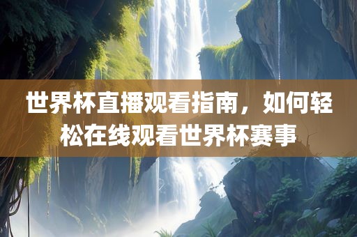 世界杯直播观看指南，如何轻松在线观看世界杯赛事洛阳市法福文化传播有限公司
