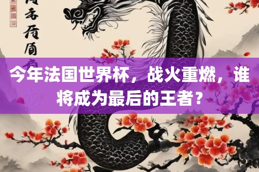 今年法国世界杯，战火重燃，谁将成为最后的王者？