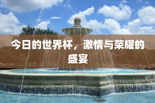 今日的世界杯，激情与荣耀的盛宴洛阳市法福文化传播有限公司