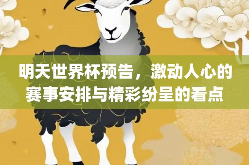 明天世界杯预告，激动人心的赛事安排与精彩纷呈的看点洛阳市法福文化传播有限公司