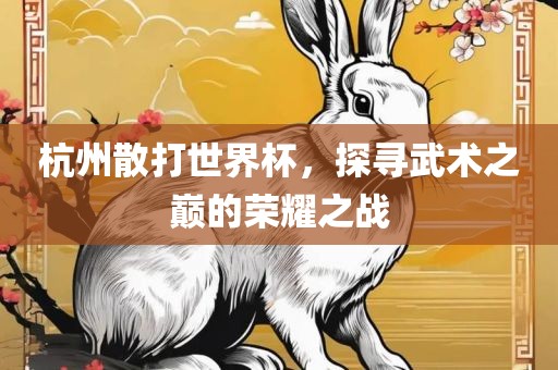 杭州散打世界杯，探寻武术之巅的荣耀之战洛阳市法福文化传播有限公司